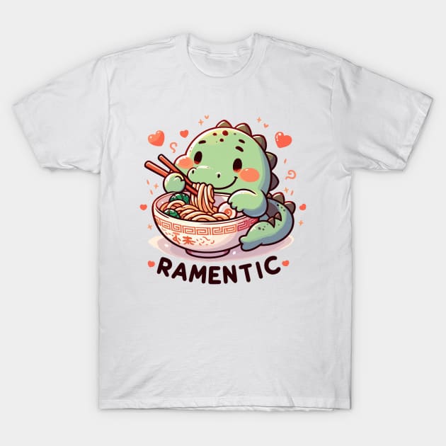 Ramentic Moments: Cute Crocodile Noodle Love T-Shirt by WEARWORLD